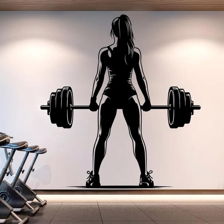 stickers muraux girl power en vinyle pour salle de sport, décor de fitness, entraînement, chambre à