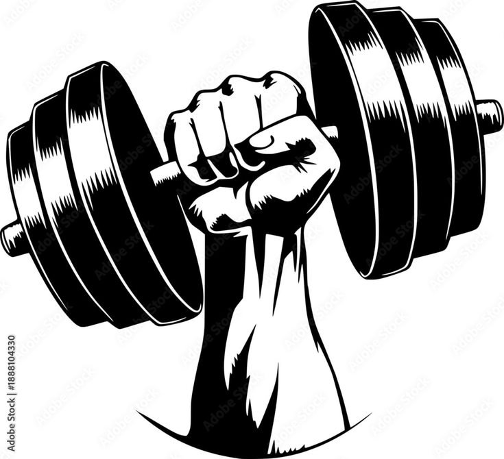 vecteur stock hand dumbell vector icon